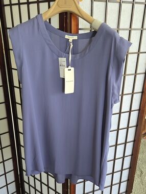 Pleione Lilac Cap-Sleeve Blouse Brand New
